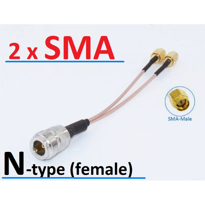 Подвійний Пігтейл 2 * SMA - N-type (female) - перехідник, адаптер